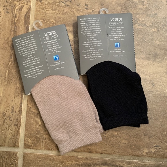 Key Socks (1 black & 1 nude pair) - Picture 3 of 4